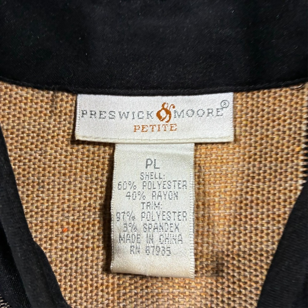 Vintage Preswick & Moore Petite Abstract Tapestry Jacket Womens PL Long Sleeve - Picture 4 of 8